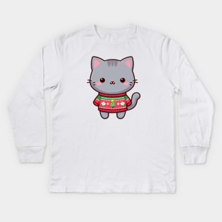 Meowy Catmas ! Kids Long Sleeve T-Shirt